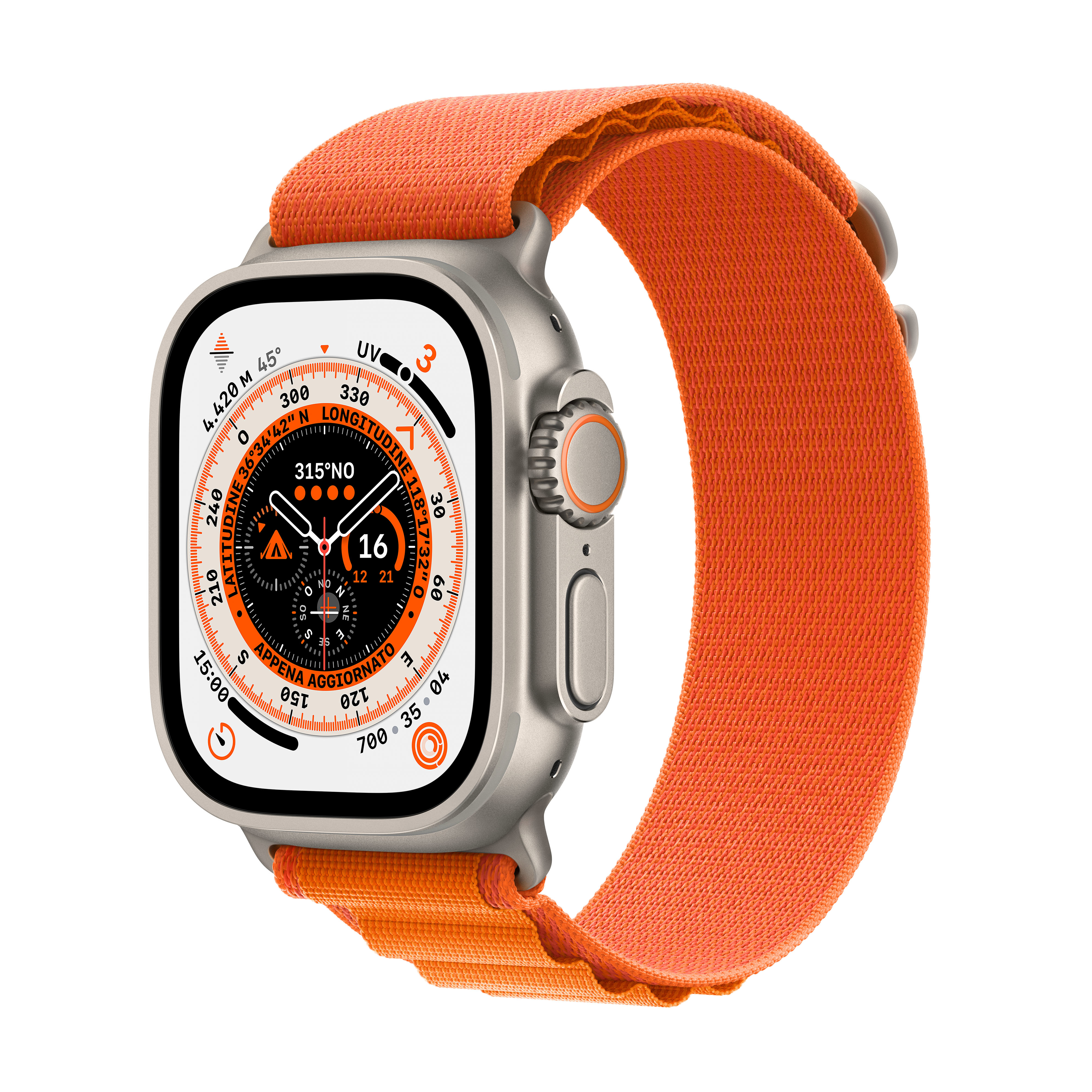 Apple Watch Ultra OLED 49 mm Digital 410 x 502 pixlar Pekskärm 4G Titan Wi-Fi GPS