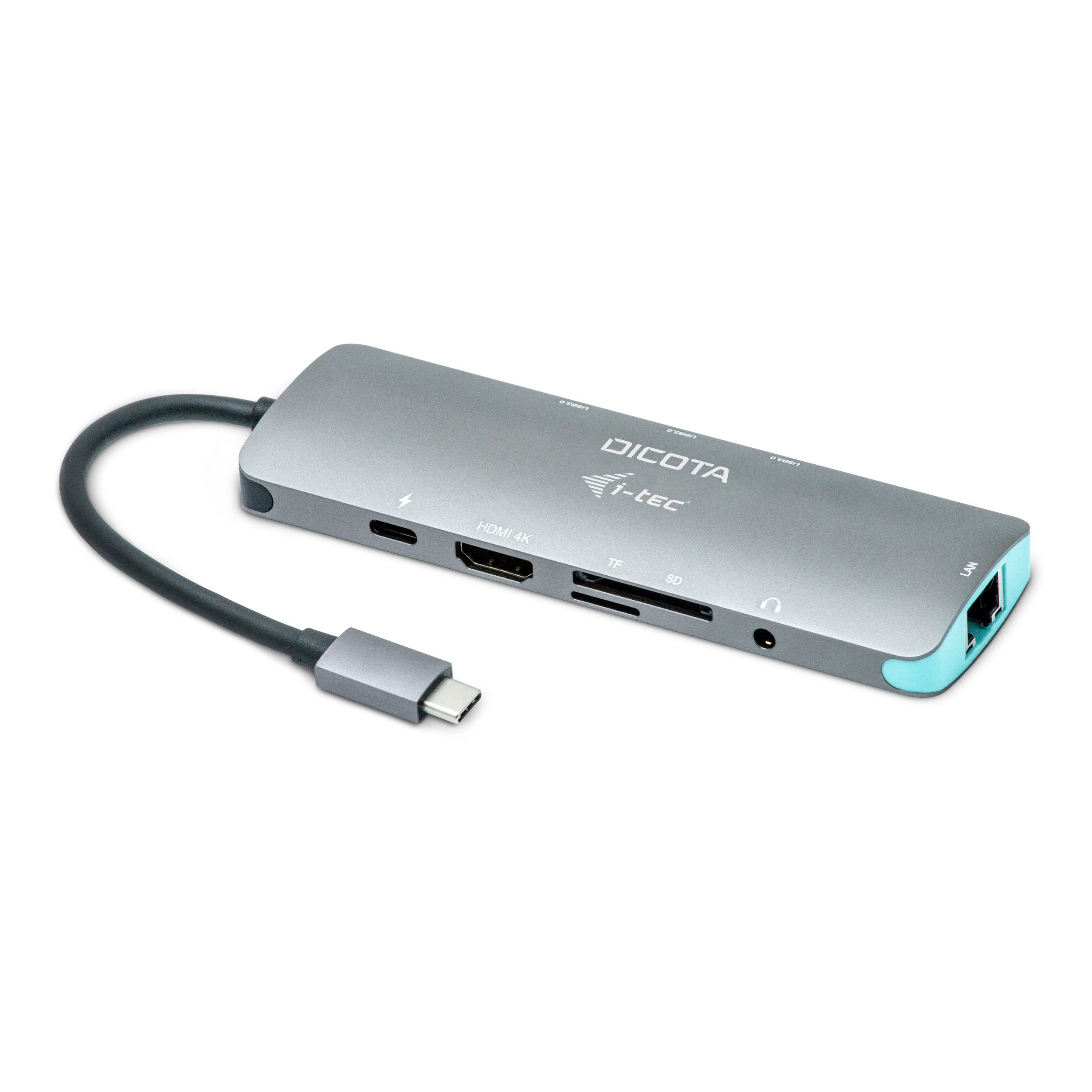 Dicota D31954 dockningsstationer för bärbara datorer Kabel USB Type-C Antracit