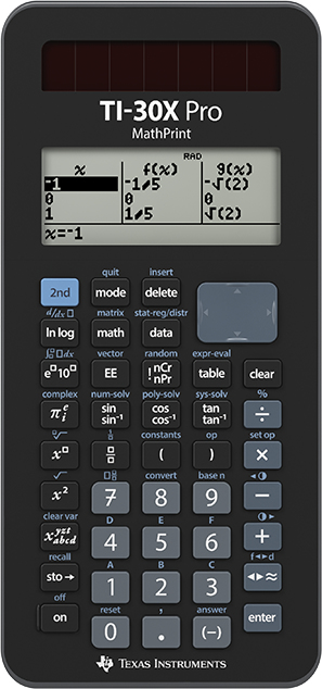 Texas Instruments TI-30X Pro MathPrint miniräknare Ficka Vetenskapsfunktion Svart