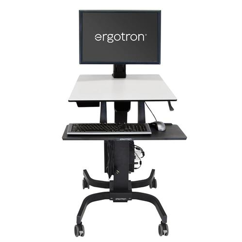 Ergotron WorkFit-C, Single HD Sit-Stand Workstation Svart, Grå Multimediavagn