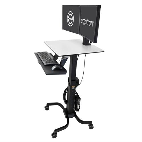 Ergotron WorkFit-C, Dual Sit-Stand Svart, Grå Plattskärm Multimediavagn