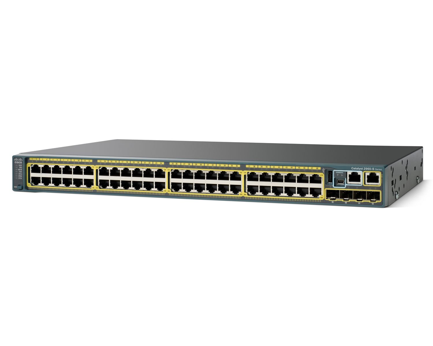 Cisco Catalyst 2960-S hanterad L2 Gigabit Ethernet (10/100/1000) Strömförsörjning via Ethernet (PoE) stöd 1U Svart
