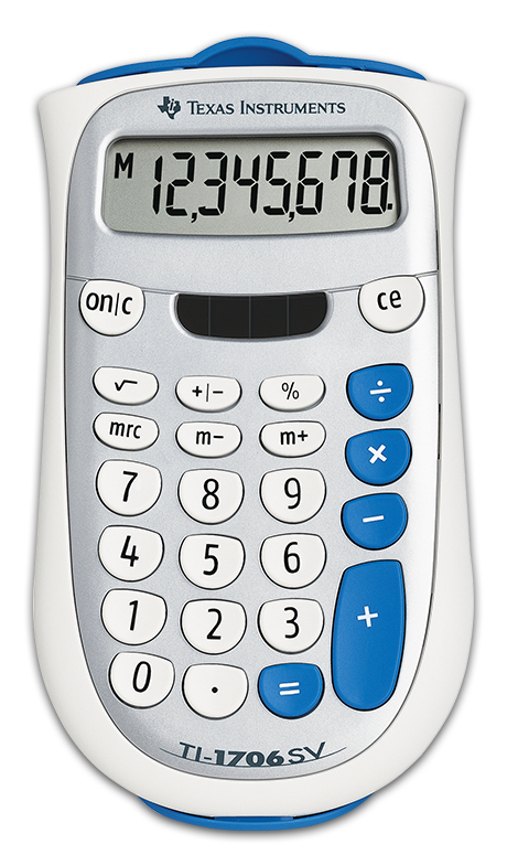 Texas Instruments TI-1706 SV miniräknare Skrivbord Display Blå, Grå