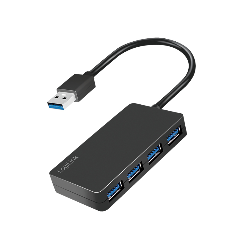 LogiLink UA0396 gränssnittshubbar USB 3.2 Gen 1 (3.1 Gen 1) Type-A 5000 Mbit/s Svart