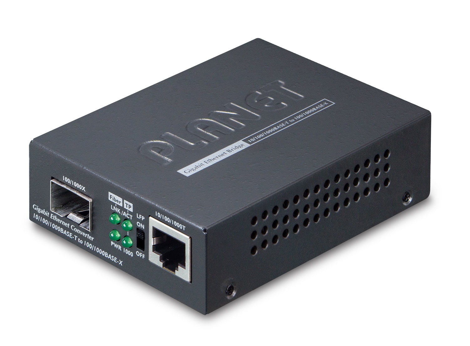 PLANET GT805A mediakonverterare för nätverk 1000 Mbit/s Flerläge Svart