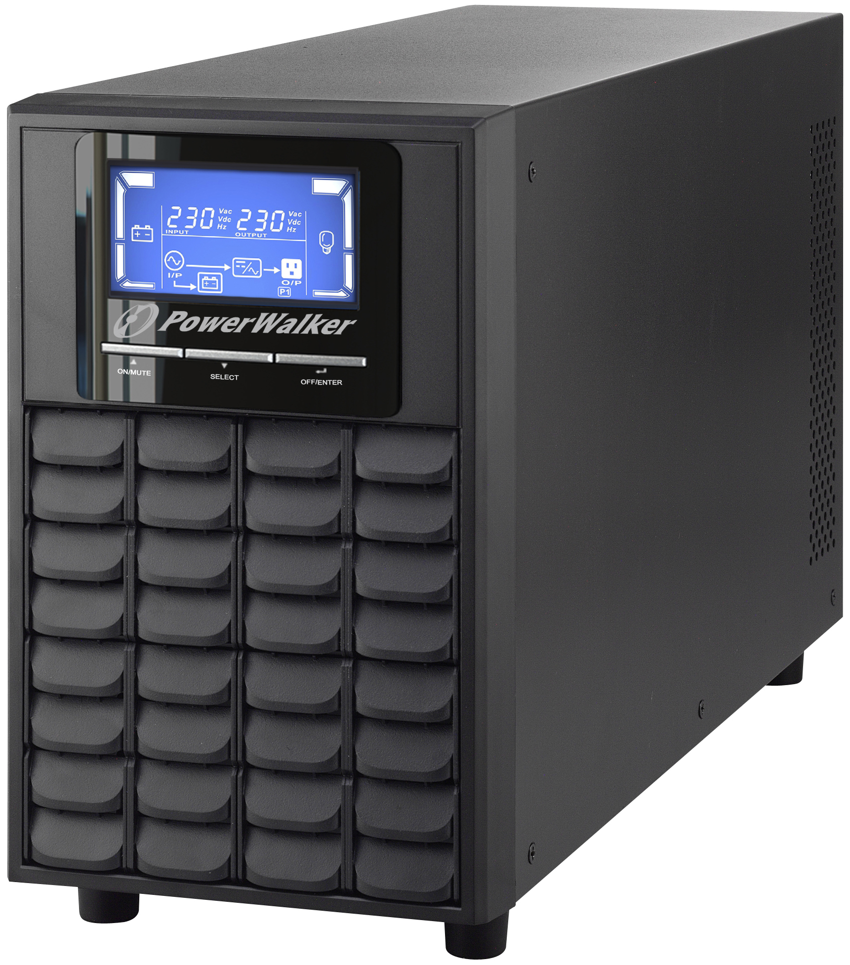 PowerWalker VFI 2000C LCD Dubbelkonvertering (Online) 2 kVA 1600 W 4 AC-utgångar