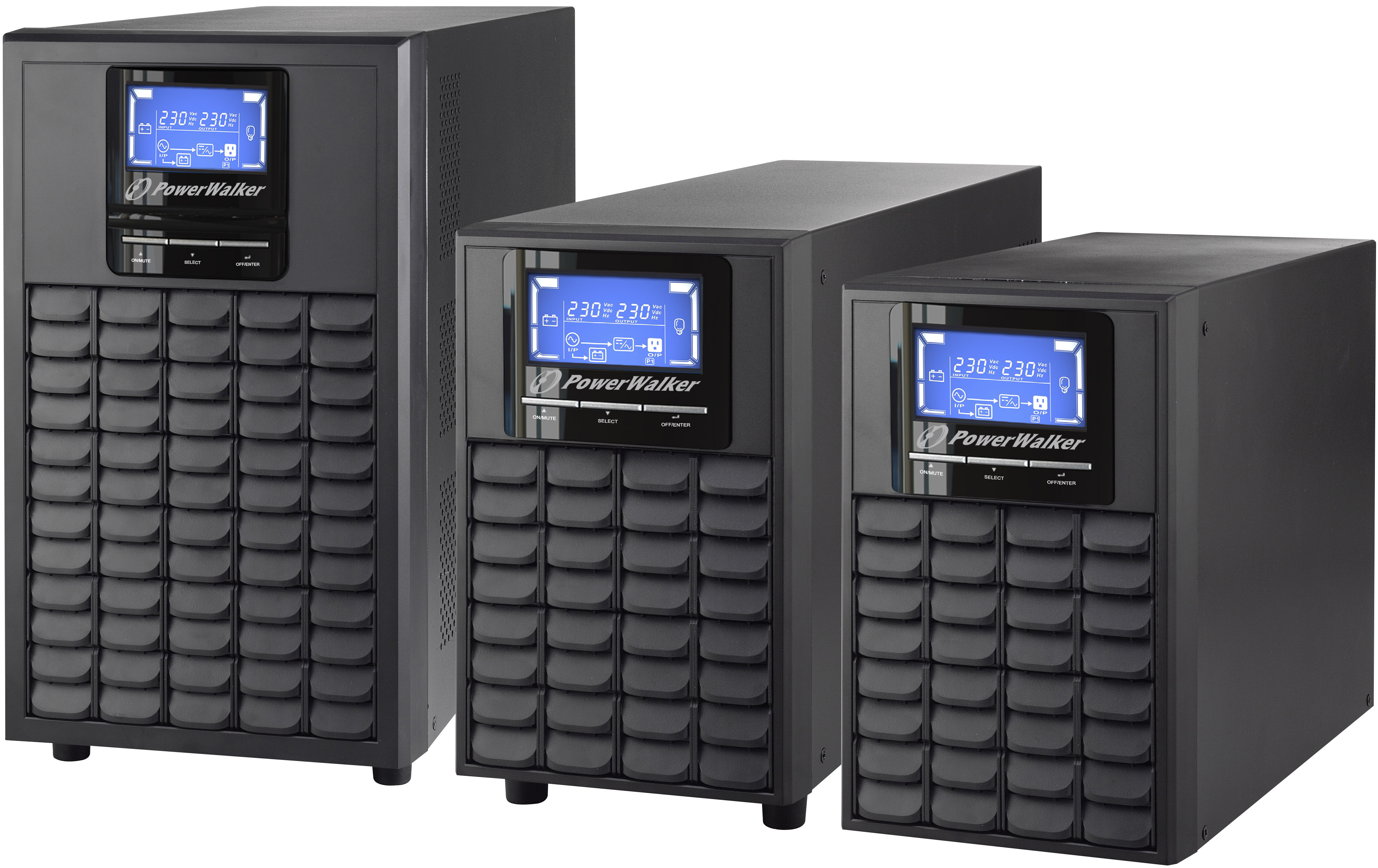 PowerWalker VFI 3000C LCD Dubbelkonvertering (Online) 3 kVA 2400 W 4 AC-utgångar