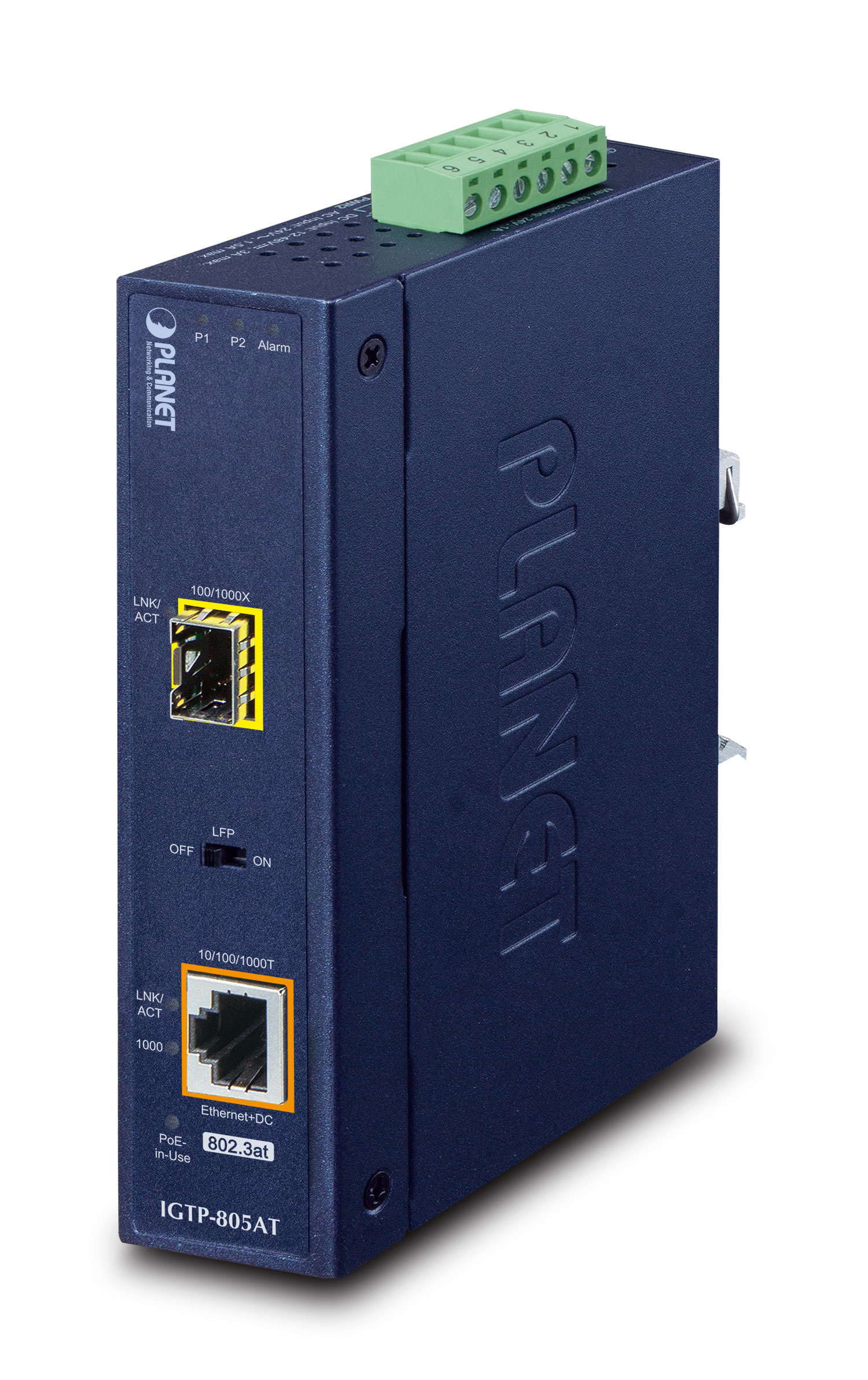 PLANET IGTP-805AT mediakonverterare för nätverk 2000 Mbit/s 1310 nm Blå