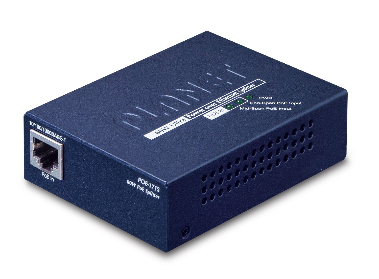 PLANET POE-171S nätverksdelare Blå Strömförsörjning via Ethernet (PoE) stöd