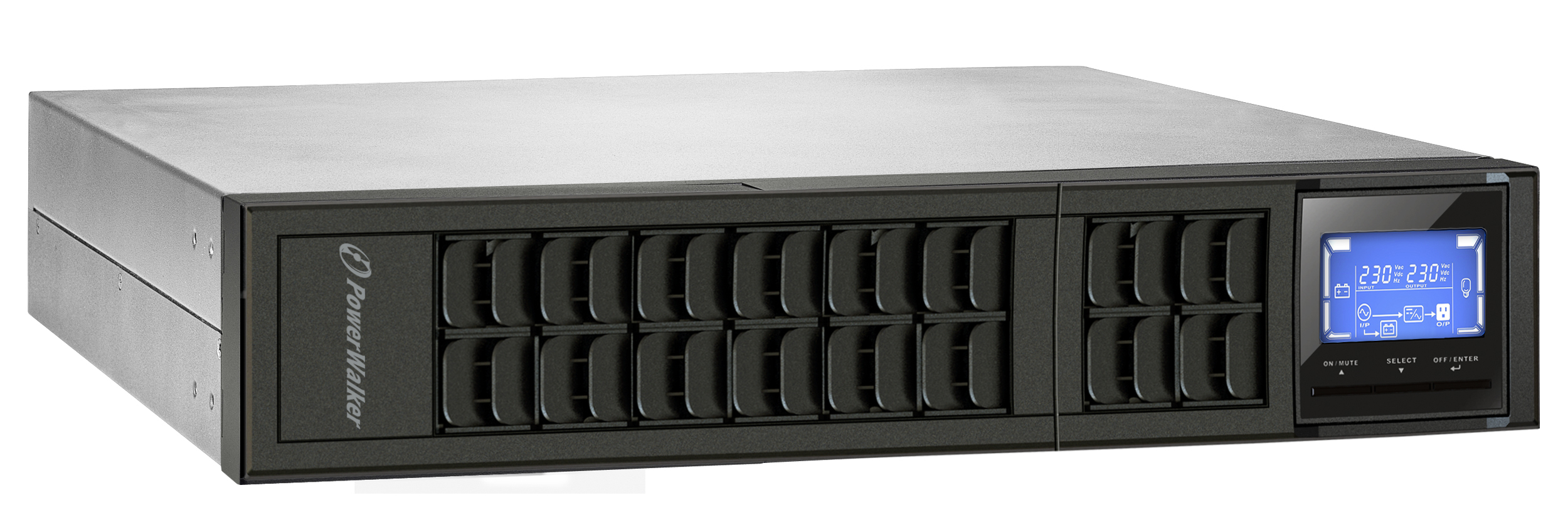 PowerWalker VFI 1000CRM LCD Dubbelkonvertering (Online) 1 kVA 800 W 3 AC-utgångar