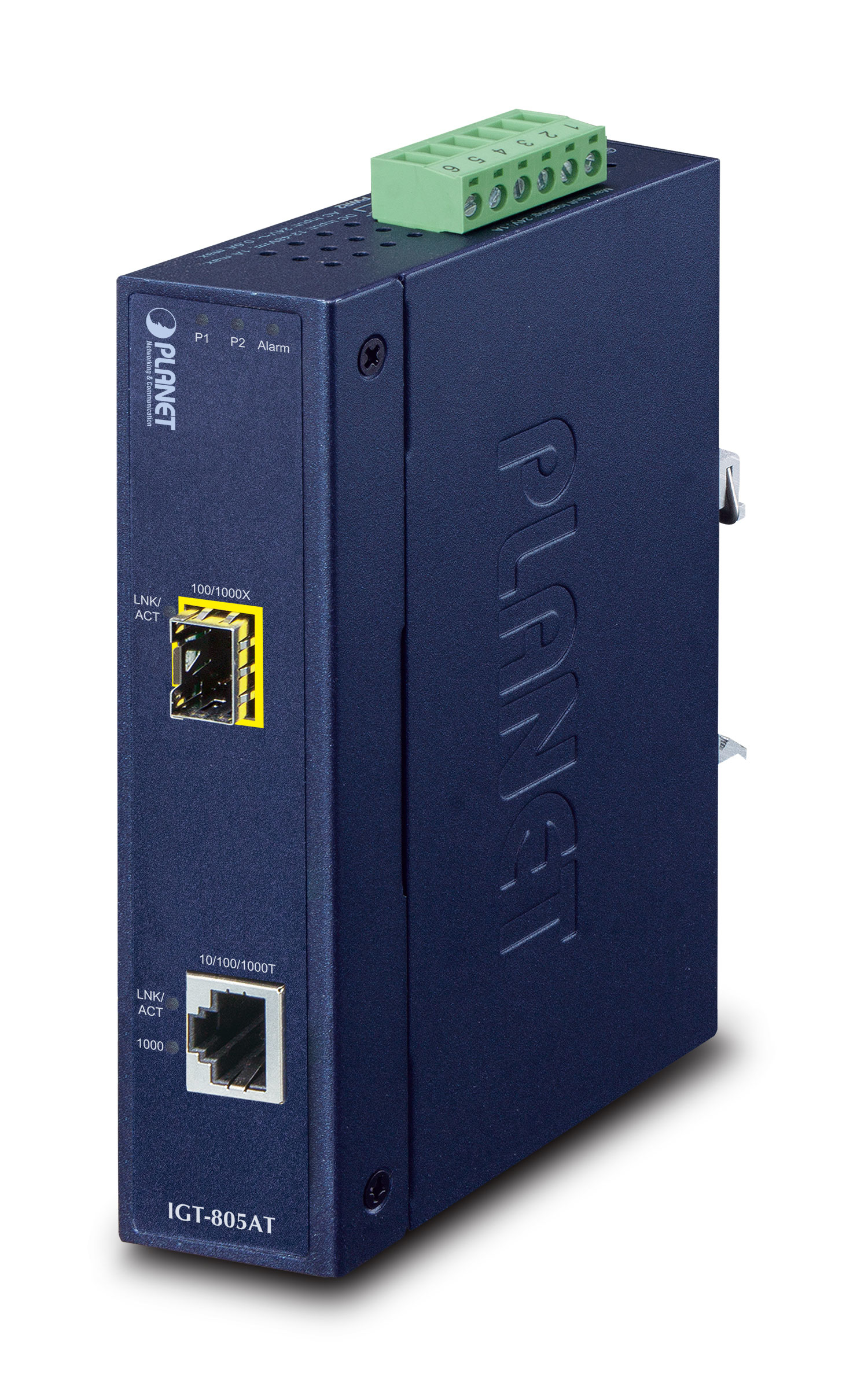 PLANET IGT-805AT mediakonverterare för nätverk 1000 Mbit/s Blå