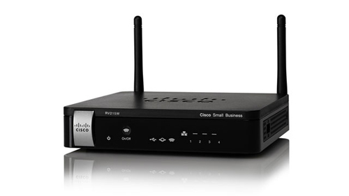 Cisco RV215W-E-K9-G5, Refurbished trådlös router Snabb Ethernet 4G Svart