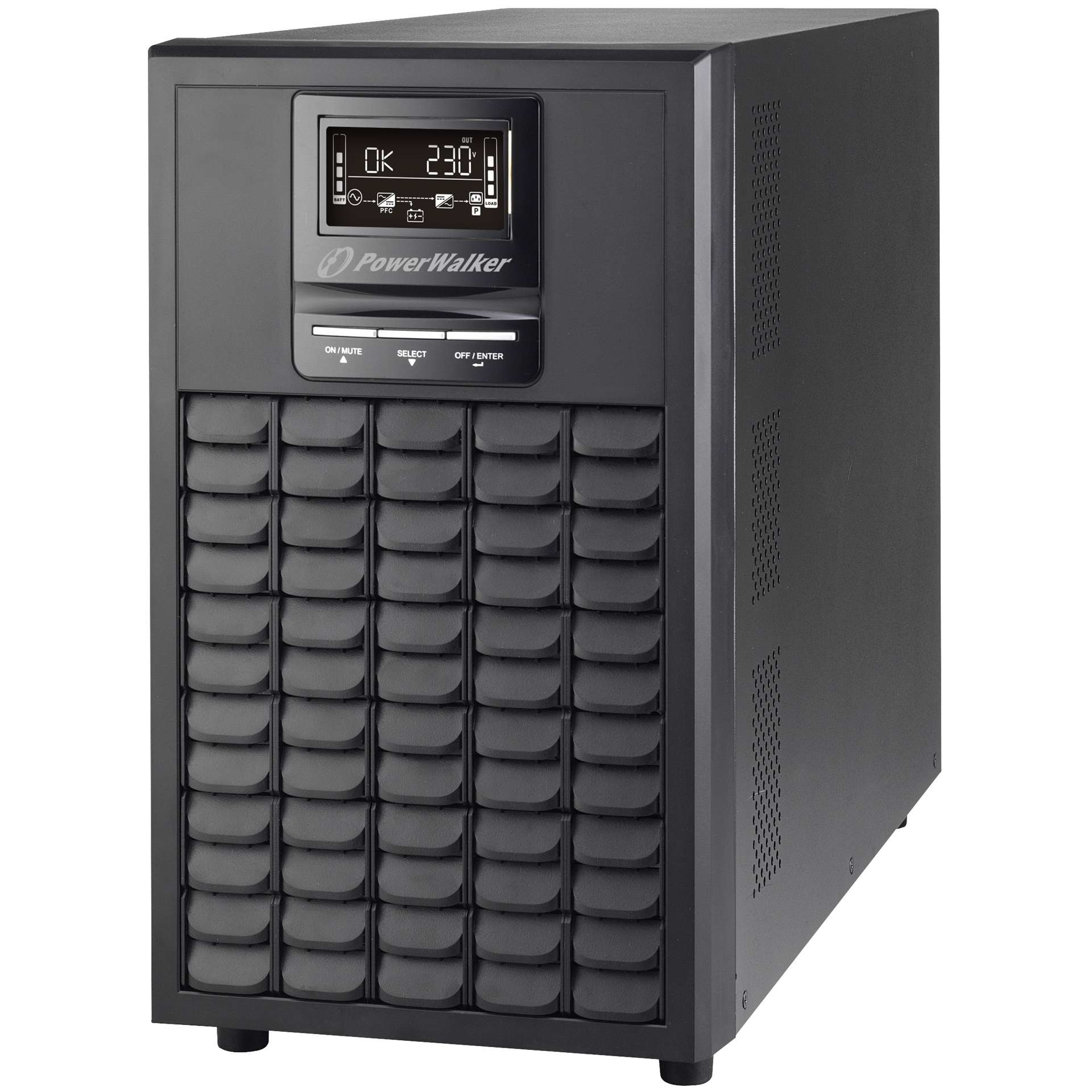 PowerWalker VFI 2000 CG PF1 strömskydd (UPS) Dubbelkonvertering (Online) 2 kVA 2000 W 8 AC-utgångar