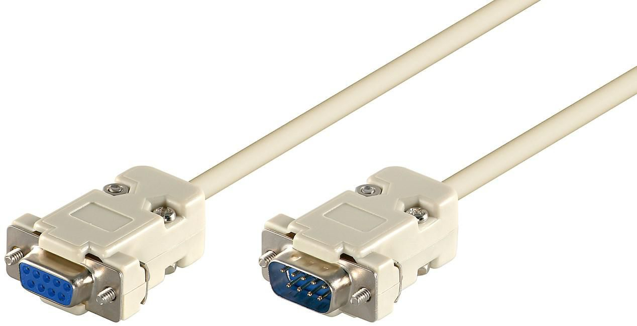 Microconnect DB9-DB9 10m seriella kablar Grå DB-9