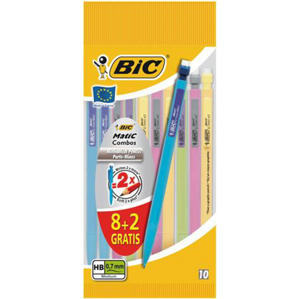 BIC Matic Combos stiftpennor 0,7 mm HB 10 styck