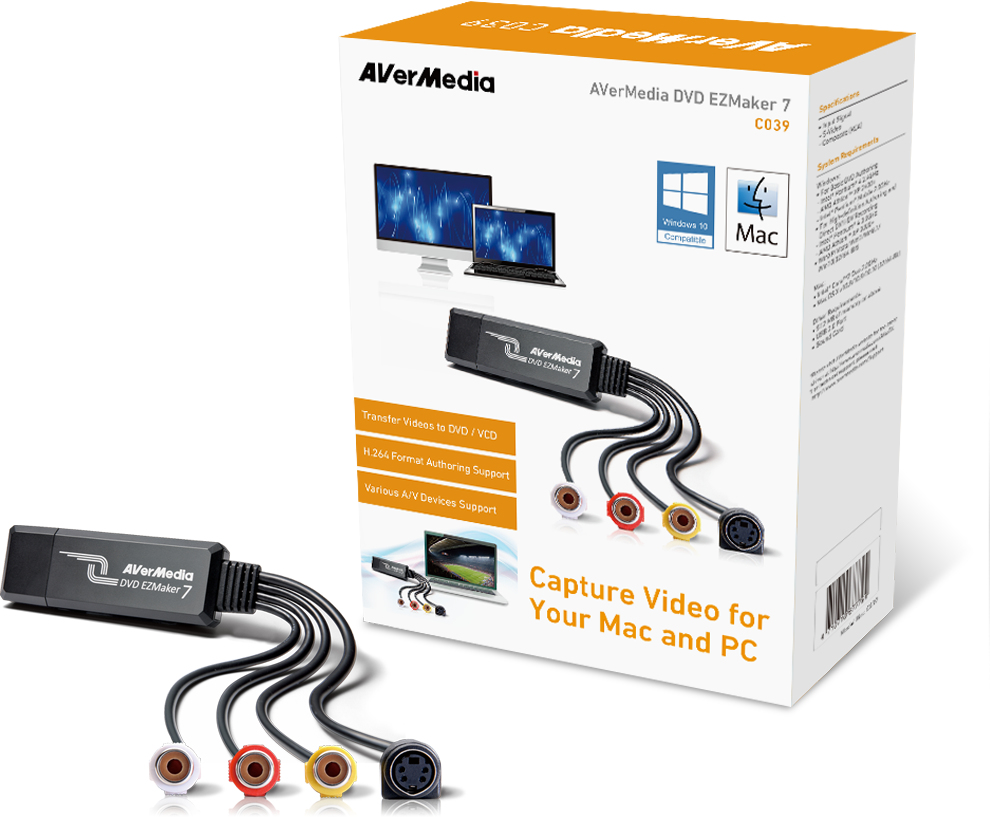 AVerMedia DVD EZMaker 7 videoupptagningsenheter USB 2.0