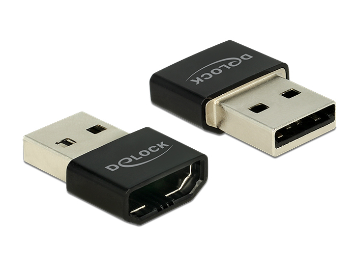 DeLOCK HDMI/USB-A USB-grafikadapter Svart, Silver