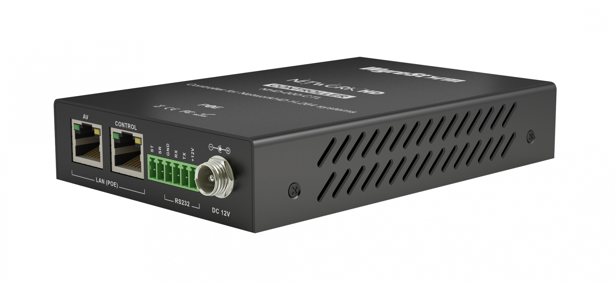WyreStorm NHD-000-CTL nätverksdelare Svart Strömförsörjning via Ethernet (PoE) stöd