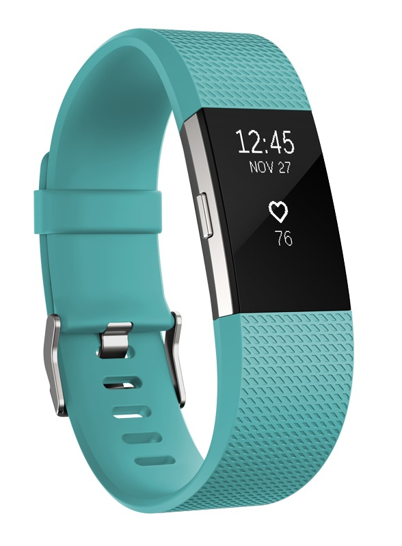 Fitbit Charge 2 OLED Armband med aktivitetsspårare Svart, Turkosblå