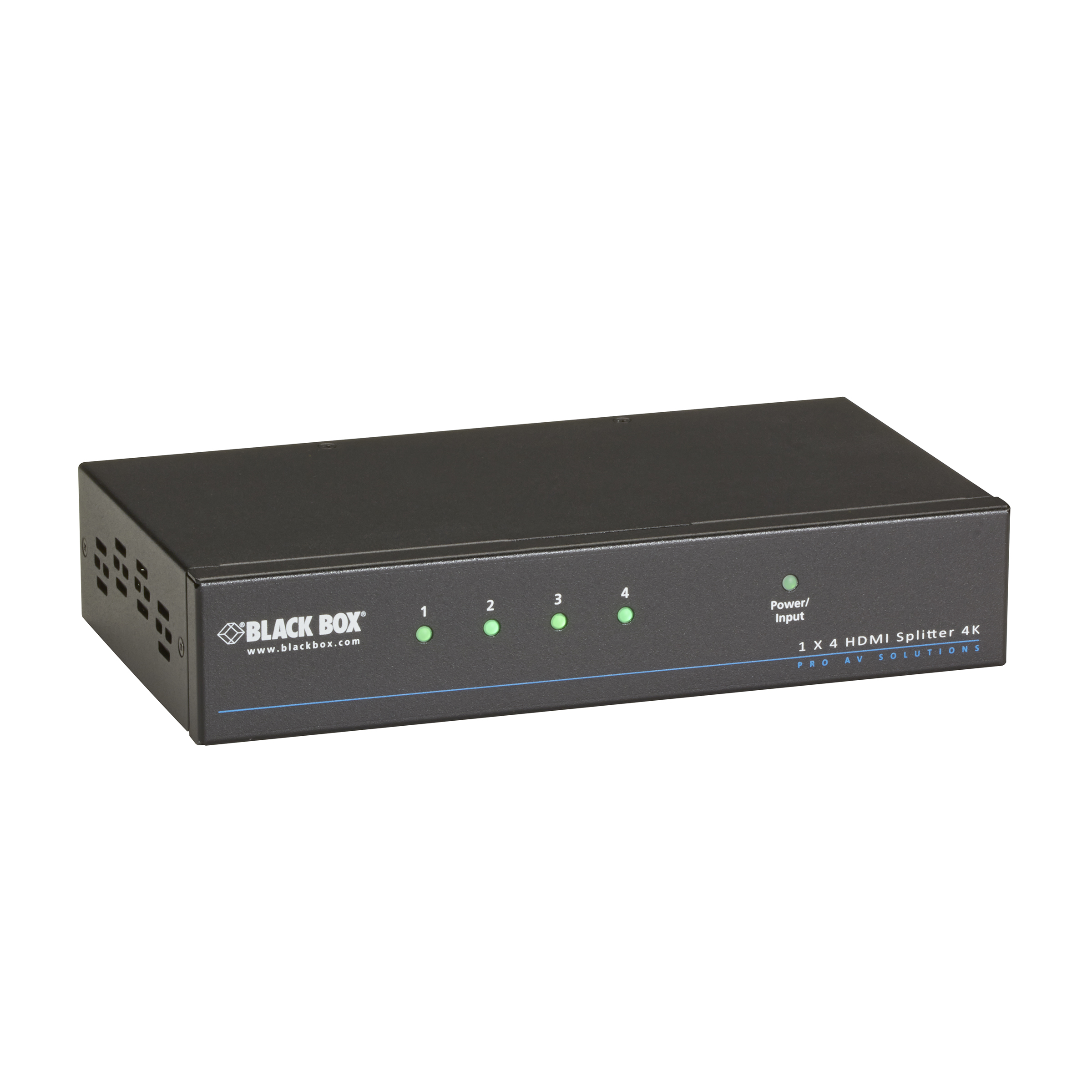 Black Box VSP-HDMI1X4-4K kabeleffektdelare eller combiners Kabelkniv Svart