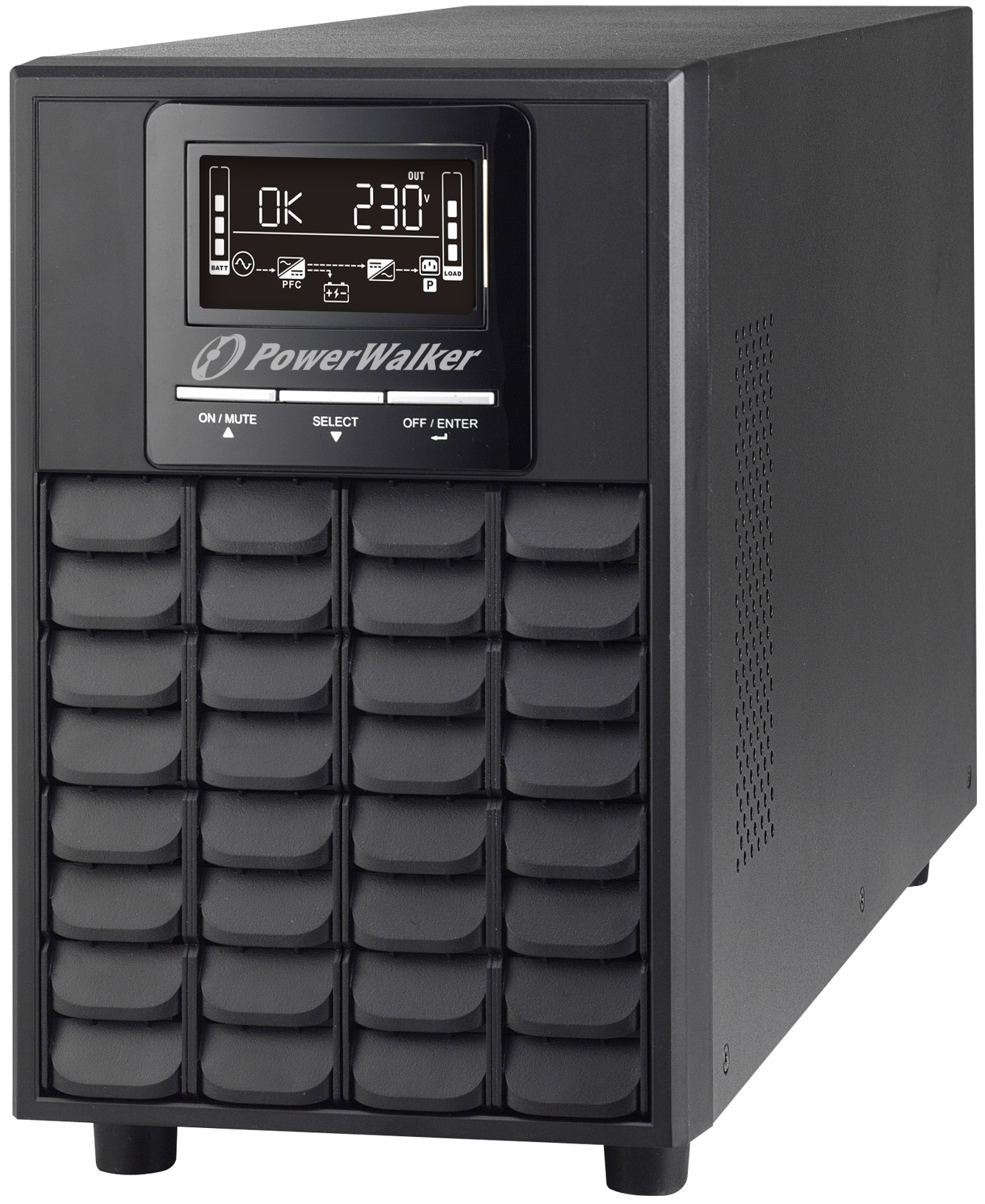 PowerWalker VFI 1000 CG PF1 Dubbelkonvertering (Online) 1 kVA 1000 W 4 AC-utgångar