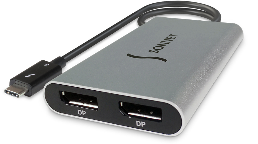 Sonnet TB3-DDP4K USB-grafikadapter 5120 x 2830 pixlar Svart, Grå