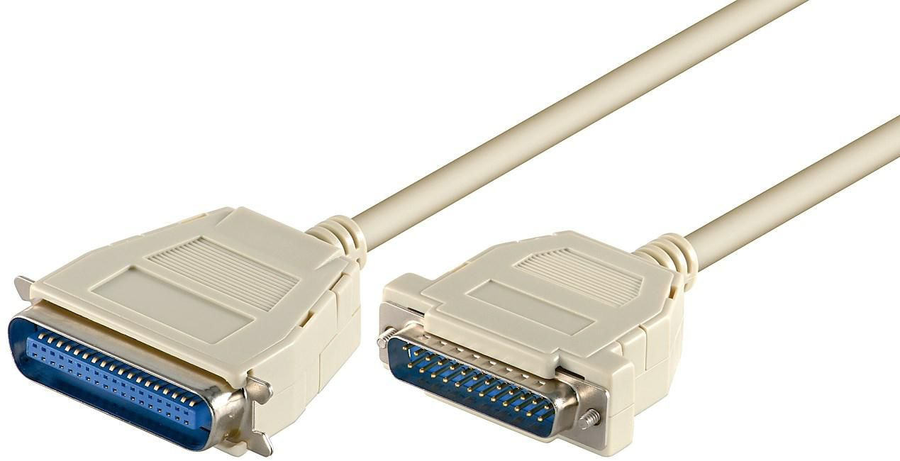 Microconnect Parallel DB25-CEN36 2m M/M parallella kablar Vit