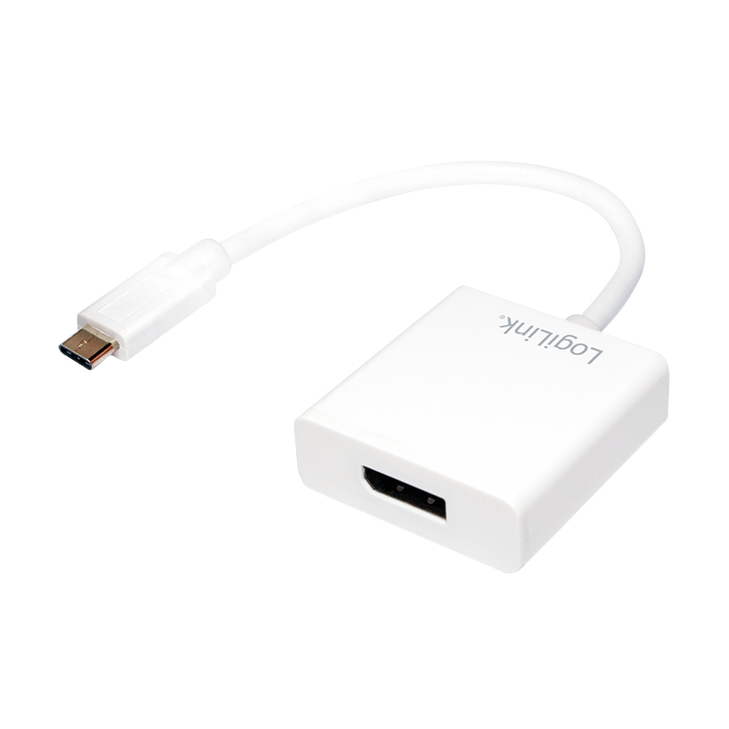 LogiLink 0.14m, USB-C 3.1/DisplayPort USB-grafikadapter Vit