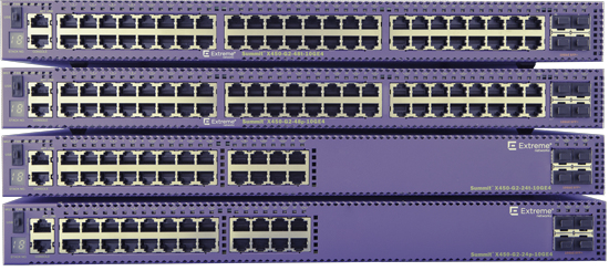 Extreme networks X450-G2-48P-10GE4-BASE hanterad L2/L3 Gigabit Ethernet (10/100/1000) Strömförsörjning via Ethernet (PoE) stöd 1U Violett