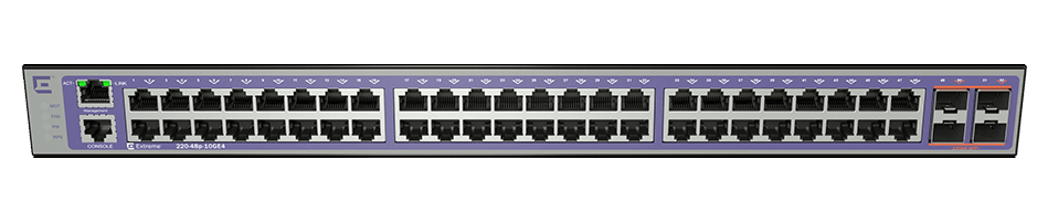 Extreme networks 220-48P-10GE4 hanterad L2/L3 Gigabit Ethernet (10/100/1000) Strömförsörjning via Ethernet (PoE) stöd 1U brons, Lila