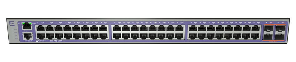 Extreme networks 220-48P-10GE4 hanterad L2/L3 Gigabit Ethernet (10/100/1000) Strömförsörjning via Ethernet (PoE) stöd 1U brons, Lila