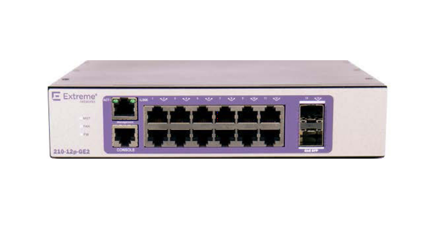 Extreme networks 210-12P-GE2 hanterad L2 Gigabit Ethernet (10/100/1000) Strömförsörjning via Ethernet (PoE) stöd brons, Lila