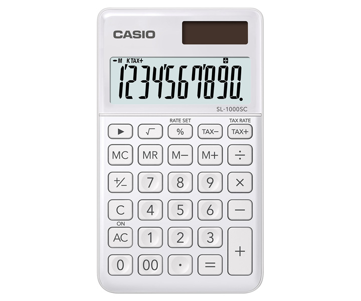 Casio SL-1000SC-WE miniräknare Ficka Grundläggande Vit