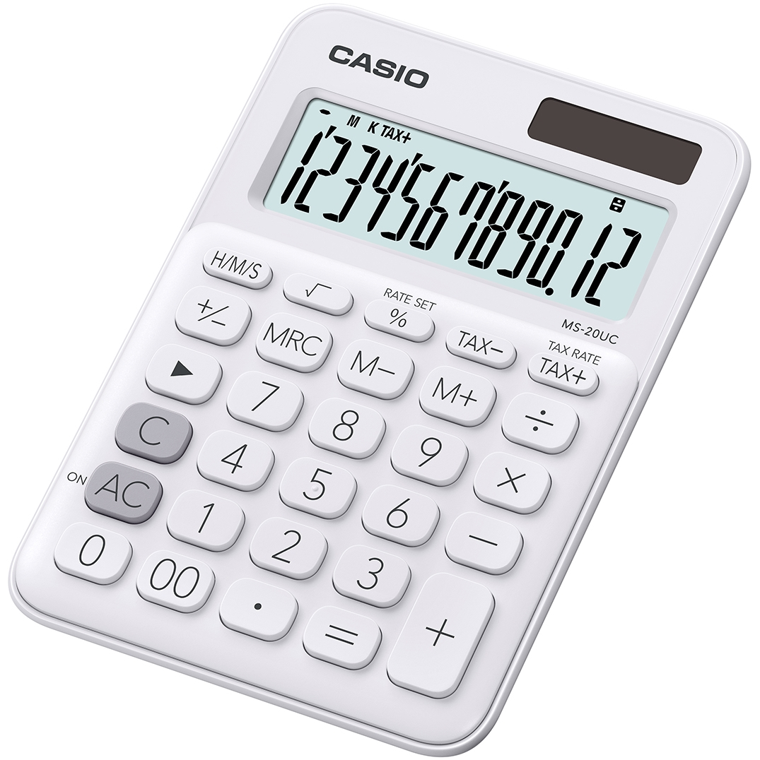 Casio MS-20UC-WE miniräknare Skrivbord Grundläggande Vit