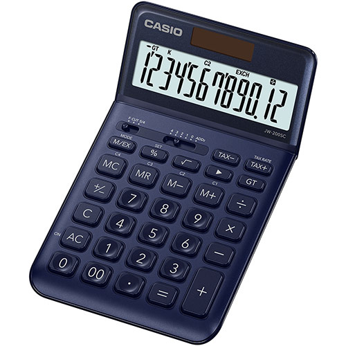 Casio JW-200SC miniräknare Skrivbord Grundläggande Marinblå