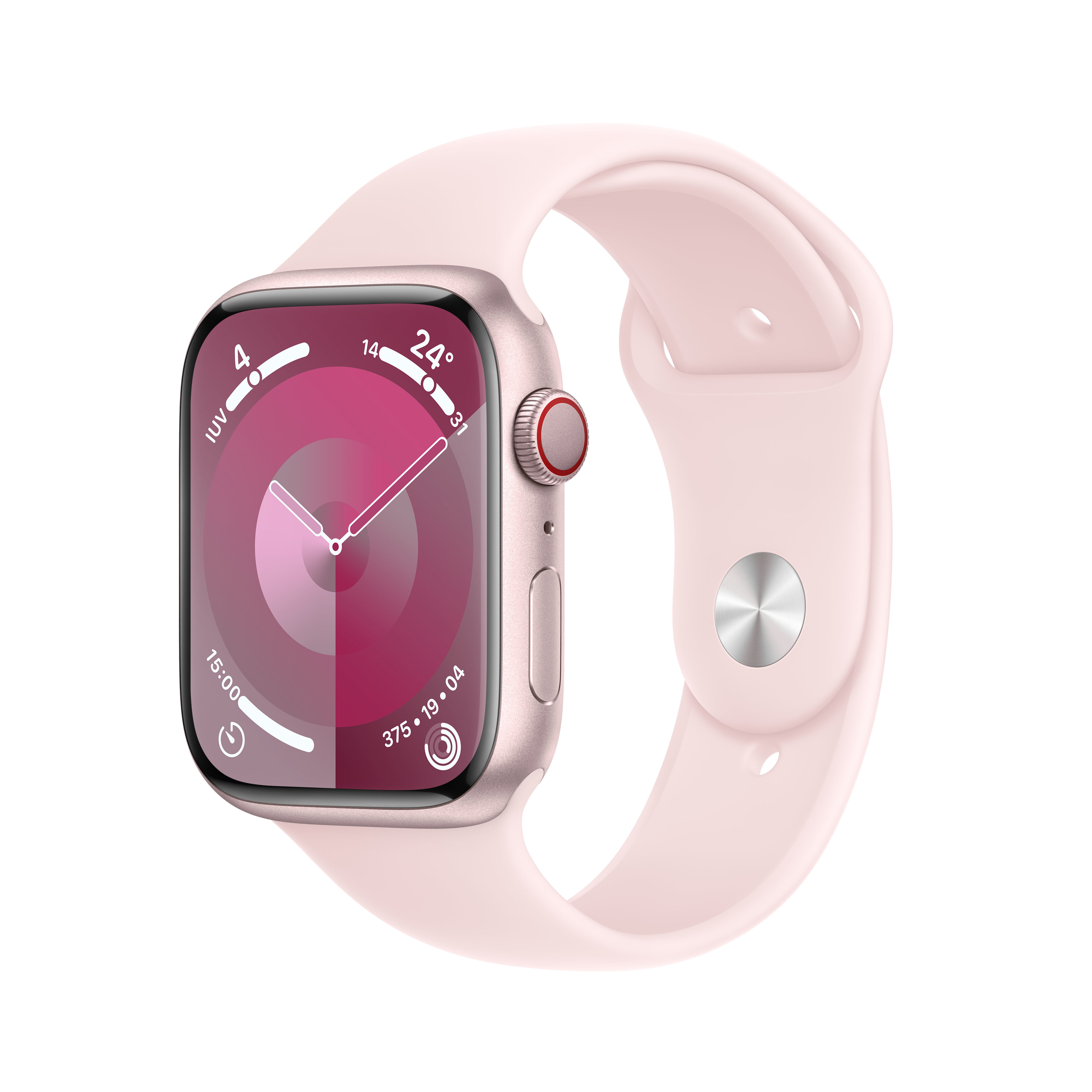 Apple Watch Series 9 45 mm Digital 396 x 484 pixlar Pekskärm 4G Rosa Wi-Fi GPS