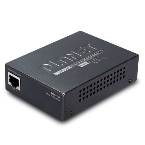 PLANET POE-172S nätverksdelare Svart Strömförsörjning via Ethernet (PoE) stöd