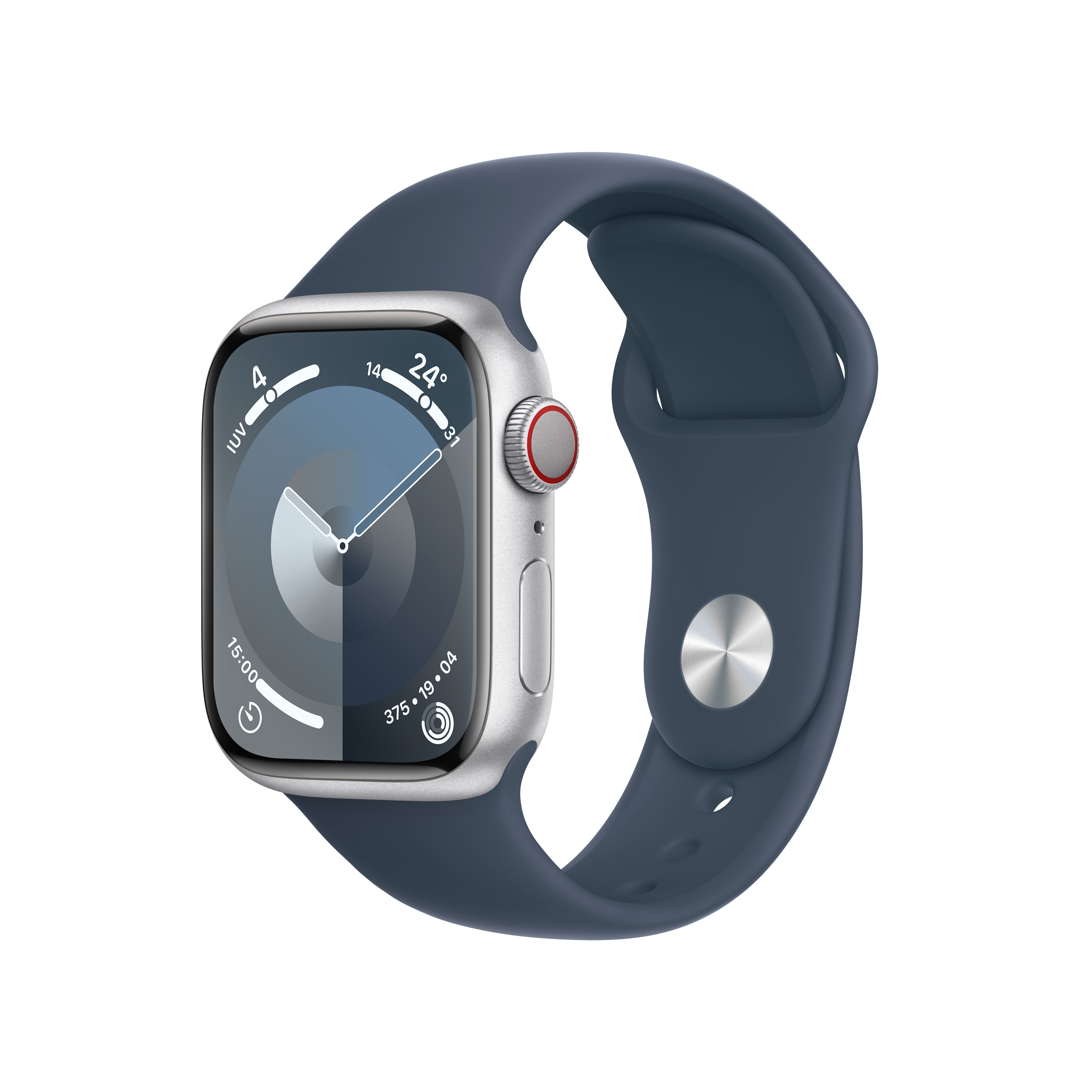 Apple Watch Series 9 41 mm Digital 352 x 430 pixlar Pekskärm 4G Silver Wi-Fi GPS