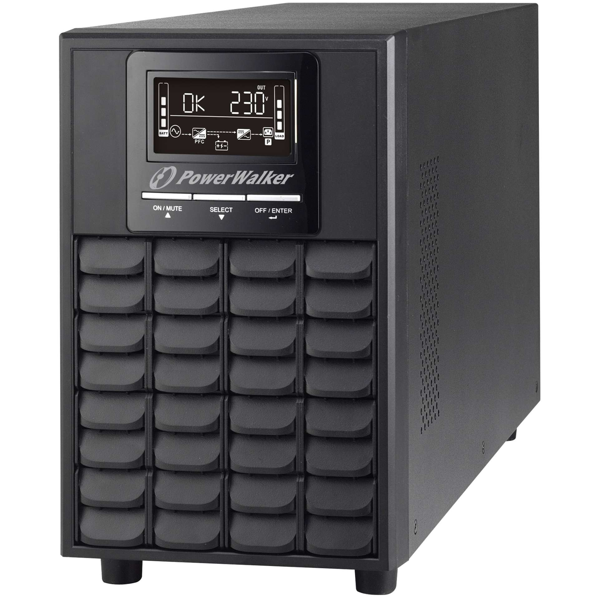 PowerWalker VFI 1000 CG PF1 UK strömskydd (UPS) Dubbelkonvertering (Online) 1 kVA 1000 W 4 AC-utgångar