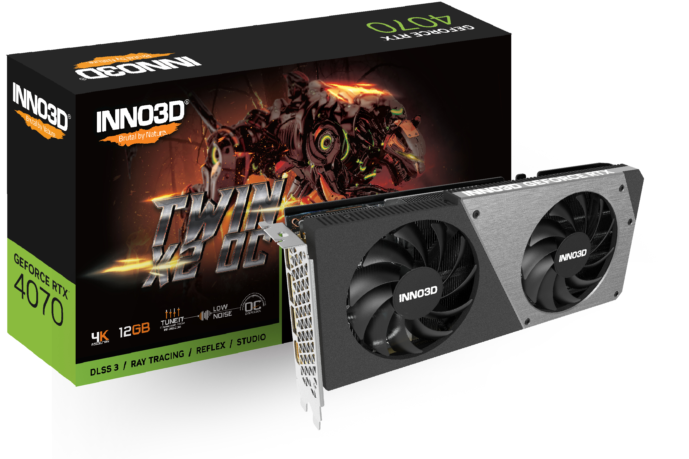 Inno3D N40702-126XX-185252N grafikkort NVIDIA GeForce RTX 4070 12 GB GDDR6X