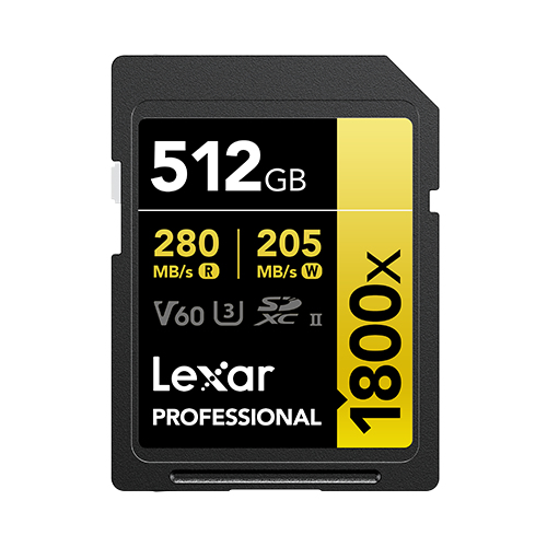 Lexar Professional 1800x 512 GB SDXC UHS-II Klass 10