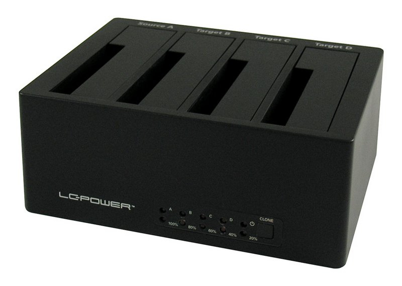 LC-Power LC-DOCK-U3-4B Dockningsstation för lagringsenhet USB 3.2 Gen 1 (3.1 Gen 1) Type-A Svart