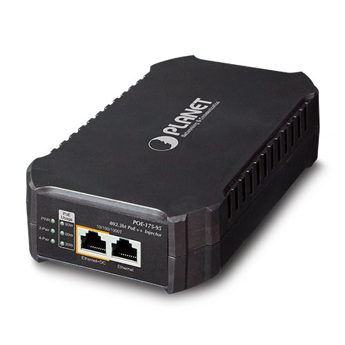 PLANET POE-175-95 nätverksdelare Svart Strömförsörjning via Ethernet (PoE) stöd