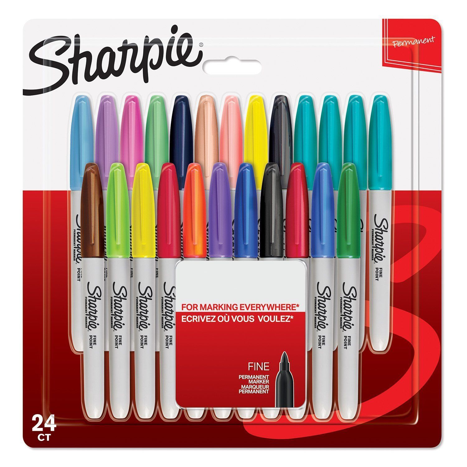 Sharpie Fine märkpennor 24 styck Fin spets Multifärg
