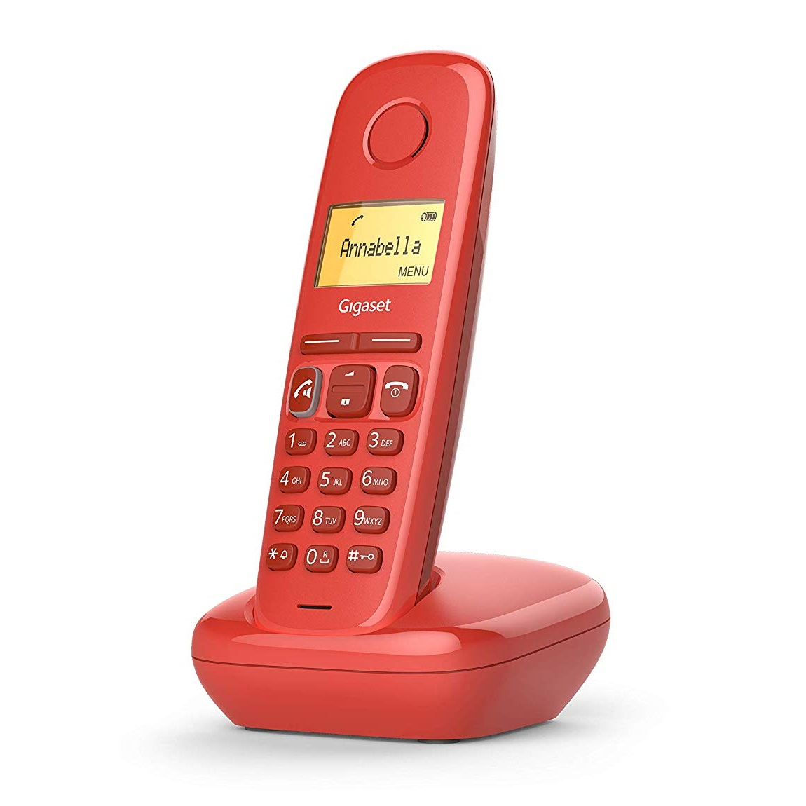 Gigaset A270 DECT-telefon Namn och uppringnings-ID Röd