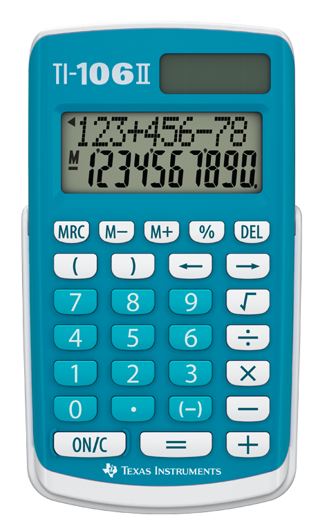 Texas Instruments TI-106 II miniräknare Ficka Display Blå