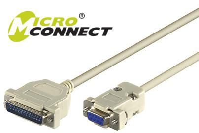 Microconnect DB-9/DB-25 M/F 3m seriella kablar Grå