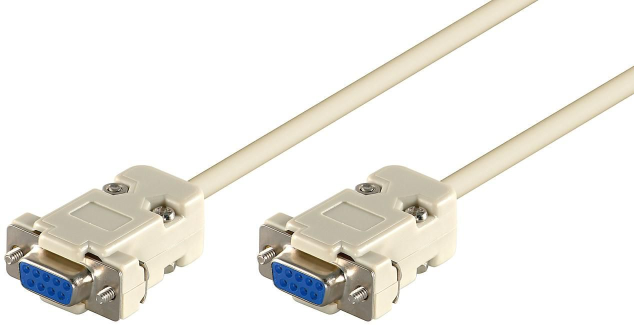 Microconnect 1.8m DB9-DB9 F/F seriella kablar Vit 1,8 m