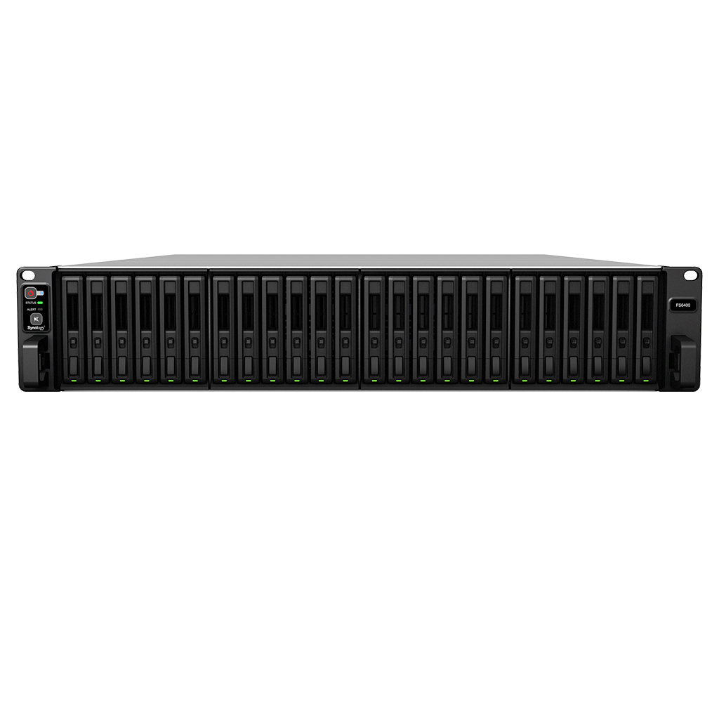 Synology FlashStation FS6400 Lagringsserver Rack (2U) Nätverksansluten (Ethernet) Svart, Grå 4110