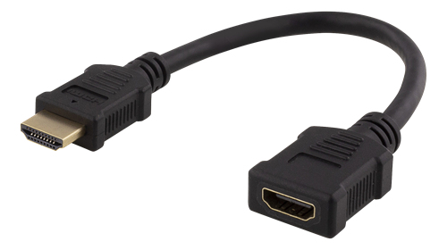Deltaco HDMI-21F HDMI-kabel 0,2 m HDMI Typ A (standard) Svart